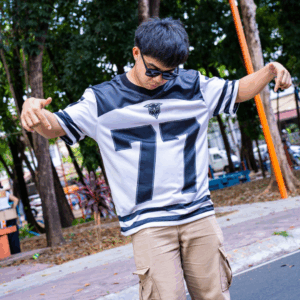 Front view of large custom oversized Dri-Fit shirt made in Marikina Philippines