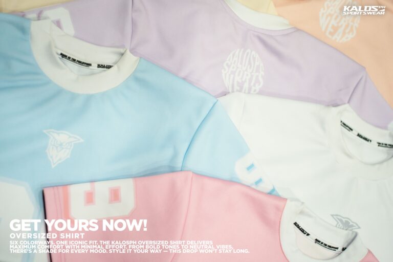 Oversized pastel t-shirts by Kalosph, custom-made in the Philippines